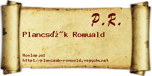 Plancsák Romuald névjegykártya